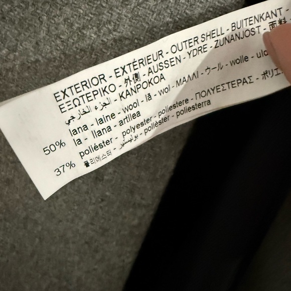 Zara Gray Wool Blend Coat - Picture 3 of 5